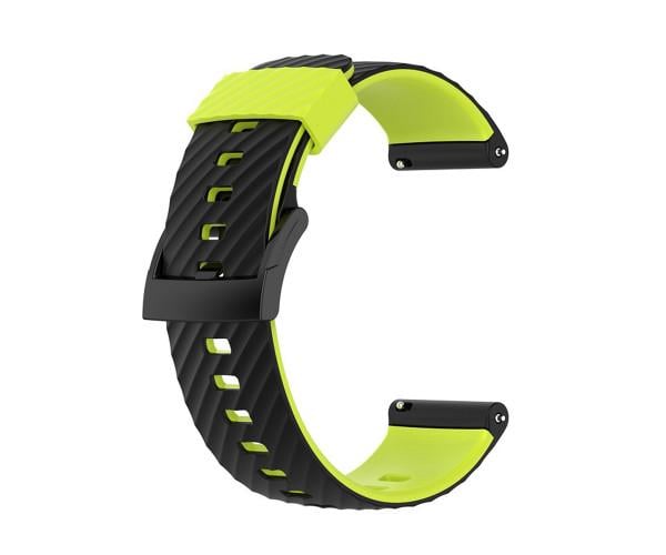 Ремешок Silicone Stripe для смарт часов Suunto 7/Spartan/Sport/9 Baro/D5 24 мм Черный с зеленым