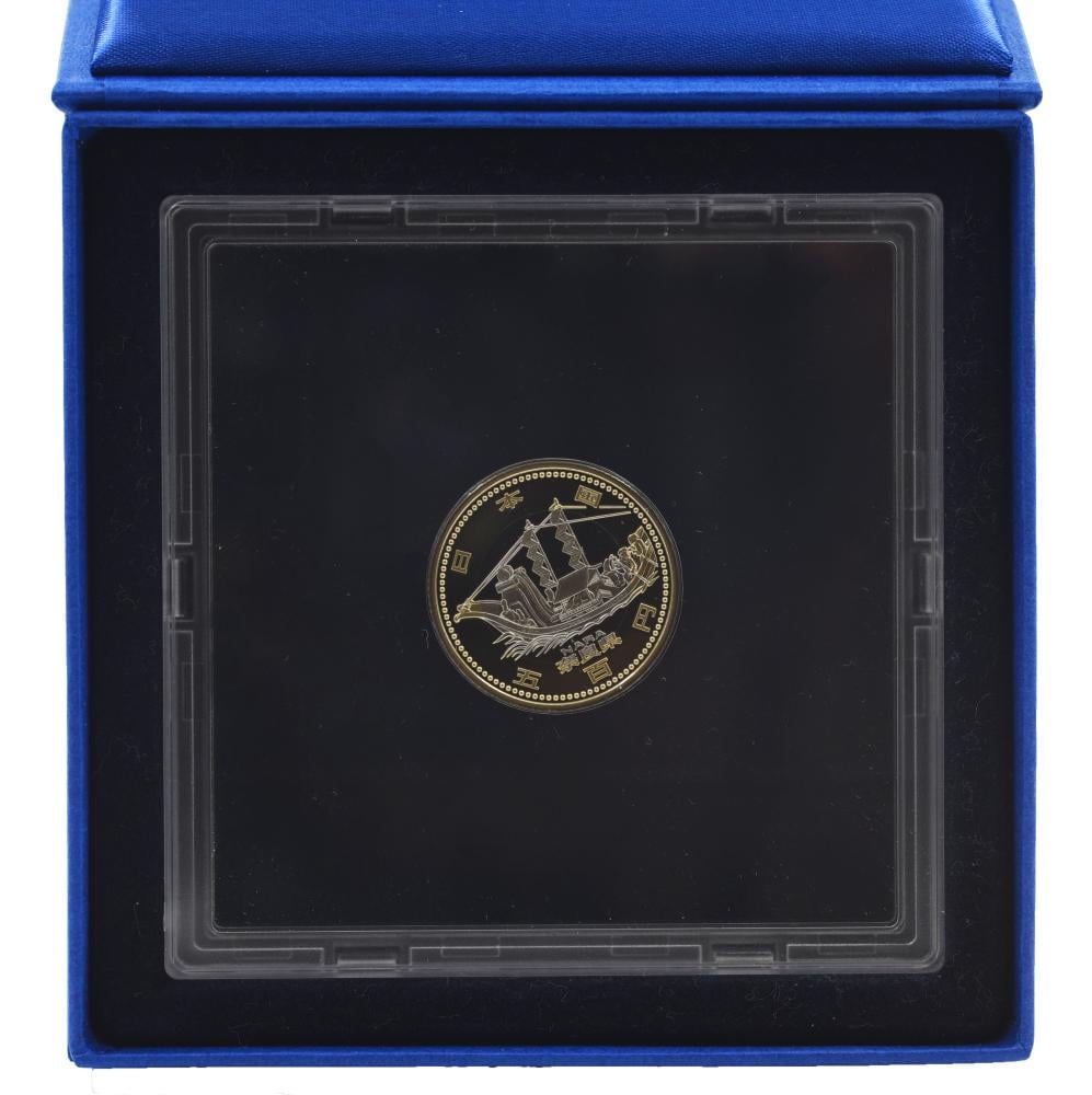 Коллекционная монета Япония 500 иен 2009 биметалл Proof Префектуры Нара в сувенирной упаковке (М21331)