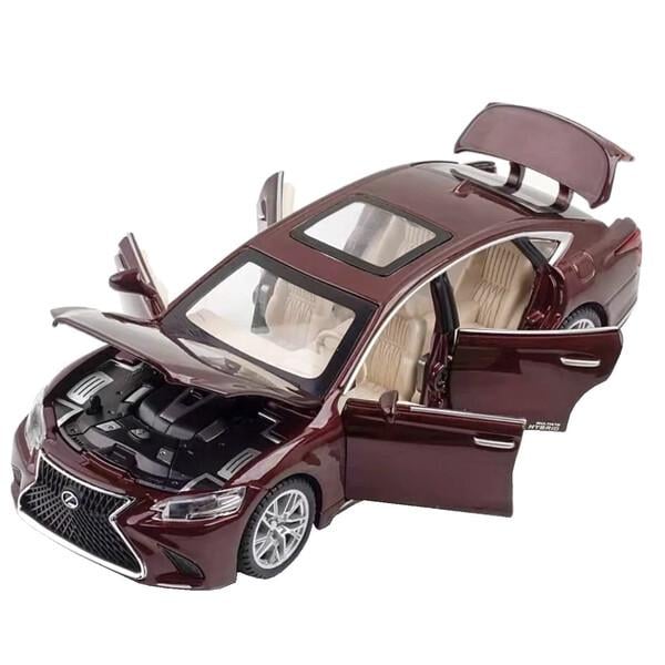 Машинка Lexus LS500H іграшка металева моделька 1:32 Бордовий (59408) - фото 2