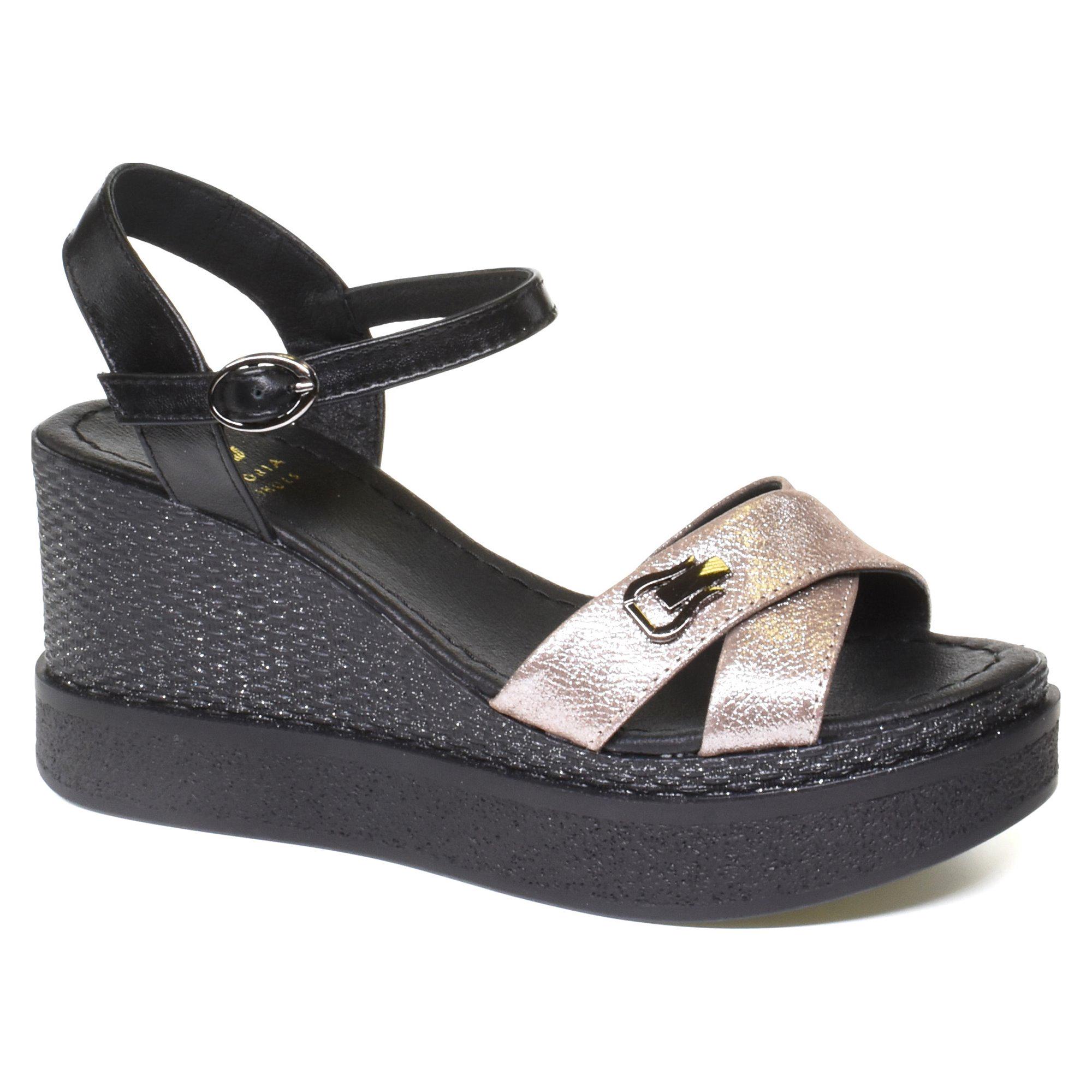 Босоножки женские летние Gloria р. 38 Черный/Пудровый (069626-38)