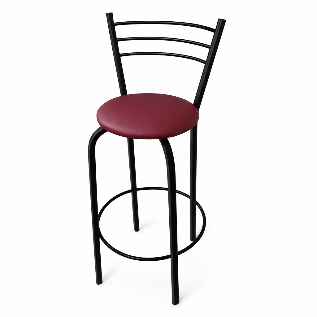 Стілець барний металевий 35х107 см Бордовий/Чорний (2489266121)