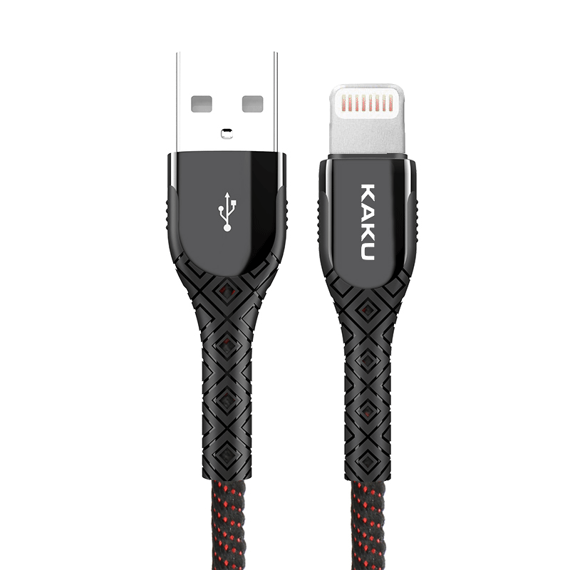 Кабель з індикатором Kaku KSC-166 USB-Lightning 1.2 м Black/Red (1243292010)