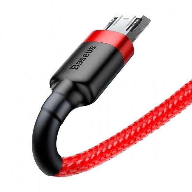 Кабель Baseus Cafule Micro USB 2.4A 1 м Red - фото 4 Кабель Baseus Cafule Micro USB 2.4A 1 м Red - фото 4