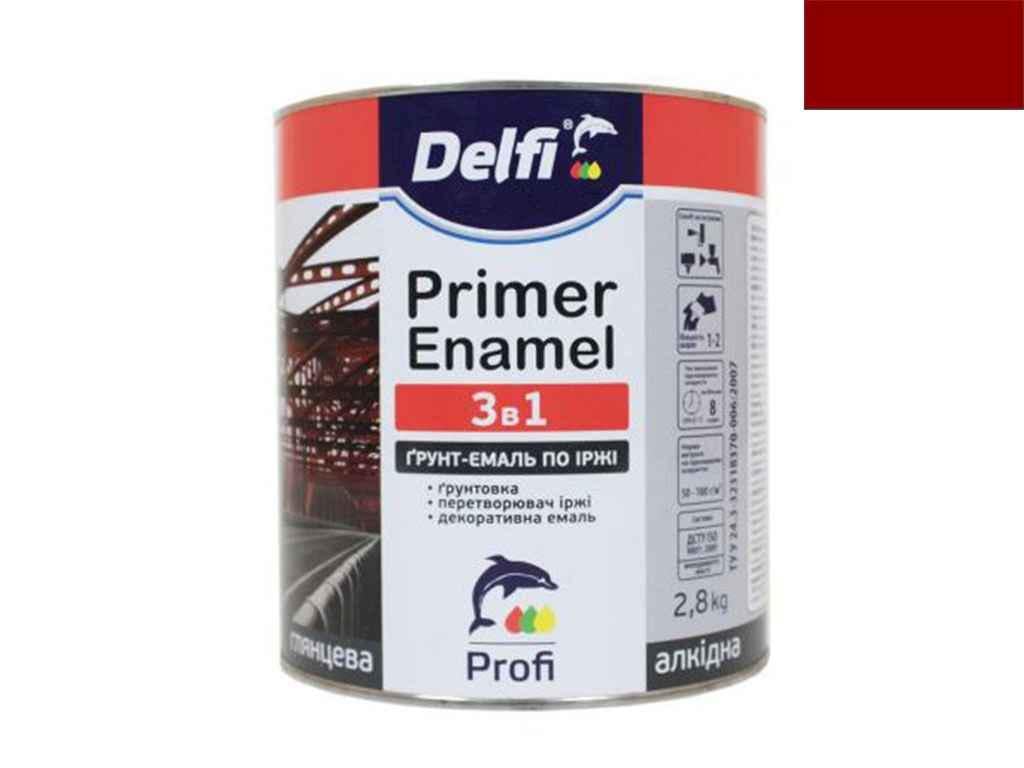 Грунт-эмаль Delfi по ржавчине 3в1 2,8 кг Красный (606666)