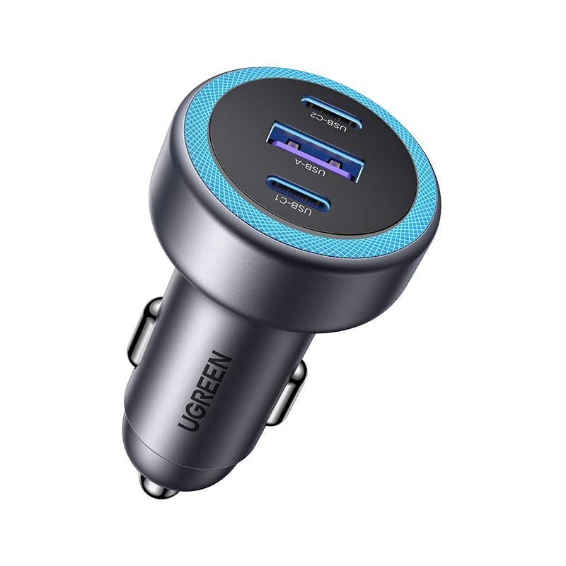 Зарядное устройство автомобильное UGREEN EC307 30 Вт/3 порта/PD/QC Темно-серый (45843)