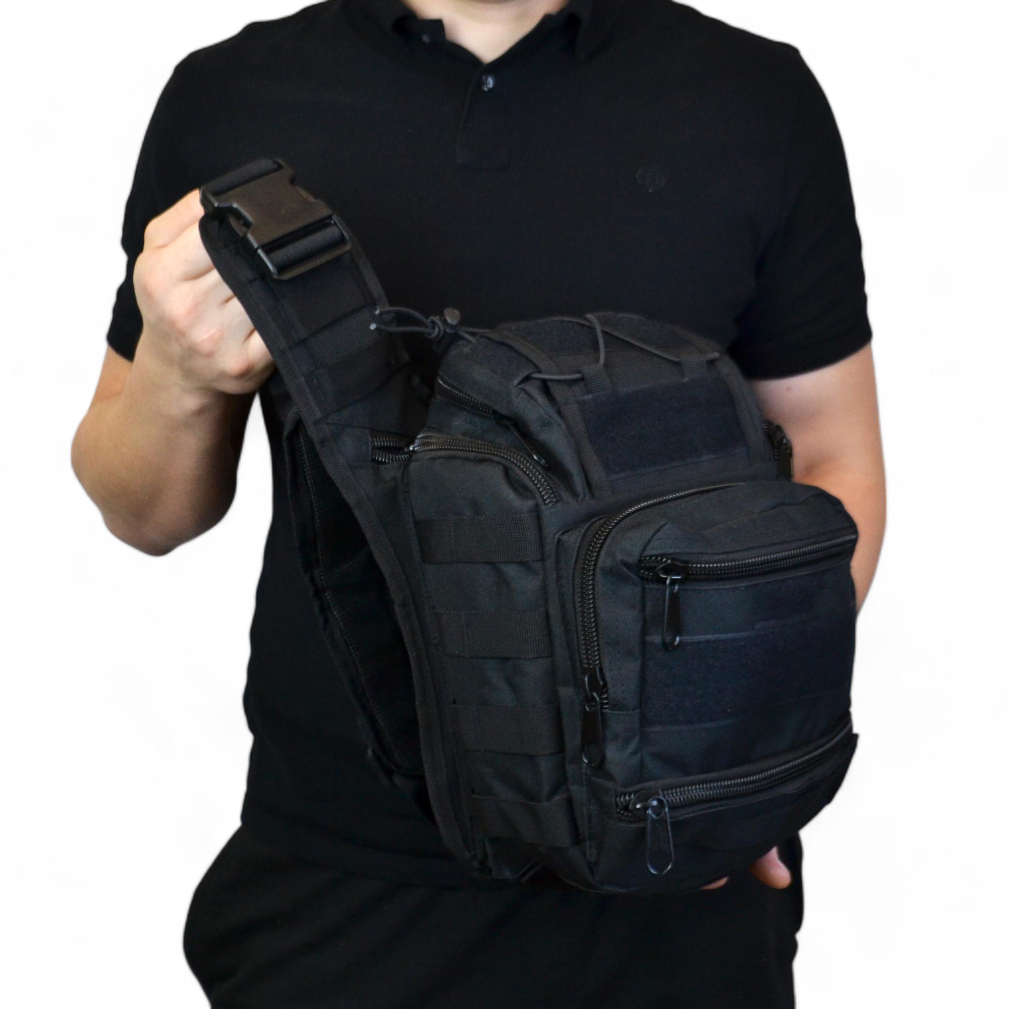 Сумка военная через плечо Черный (457026) - фото 12 Сумка военная через плечо Черный (457026) - фото 12