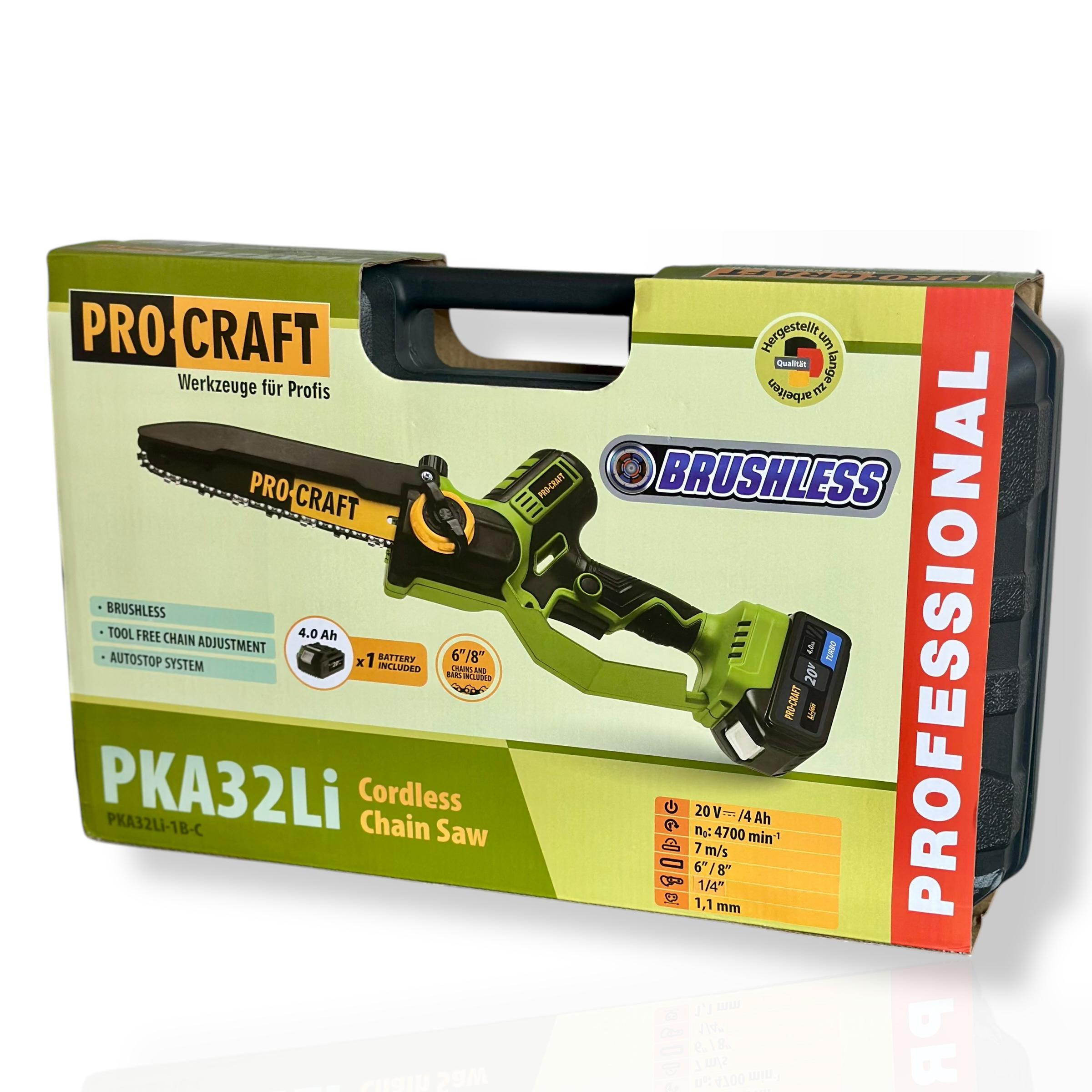 Аккумуляторная цепная пила Procraft PKA32Li С 1 акб для обрезки деревьев и распила дров - фото 8 Аккумуляторная цепная пила Procraft PKA32Li С 1 акб для обрезки деревьев и распила дров - фото 8