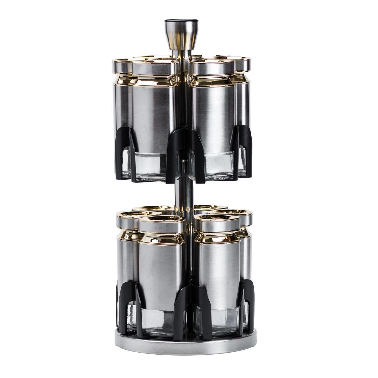 Набір баночок для спецій на підставці карусель 12 шт. 120 мл - фото 4