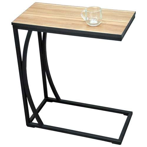 Столик прикроватный Kompred Дуга OL207/2 ДСП 600х300х700 мм Дуб сонома/Черный