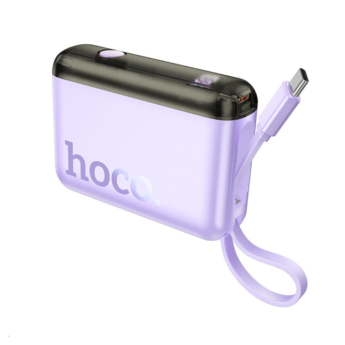 Повербанк Hoco J139 Hero 10000 mAh со встроенным кабелем Type-C и быстрой зарядкой 22,5W Purple (612156)