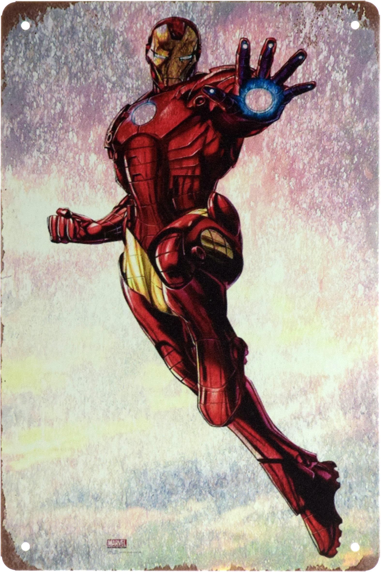 Табличка металлическая Железный Человек/Iron Man Marvel 20x30 см