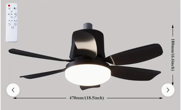 Вентилятор стельовий з підсвіткою та пультом ДК 47 см Чорний (28161037) - фото 2 Вентилятор стельовий з підсвіткою та пультом ДК 47 см Чорний (28161037) - фото 2