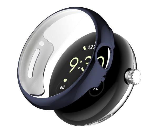 Чехол cиликоновый для Google Pixel Watch с защитой на экран Темно-синий Чехол cиликоновый для Google Pixel Watch с защитой на экран Темно-синий