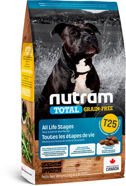 Корм сухой беззерновой для собак Nutram T25 Trout & Salmon Dog 2 кг (24149381)