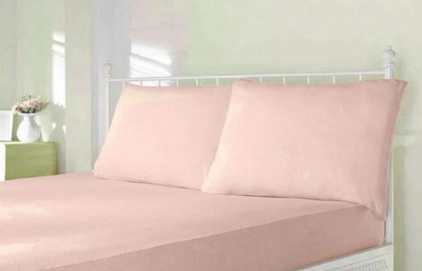 Простынь Maison D'or трикотажная на резинке 180x200 см с наволочками 2 шт. 50x70 см Apricot (2000022265625)