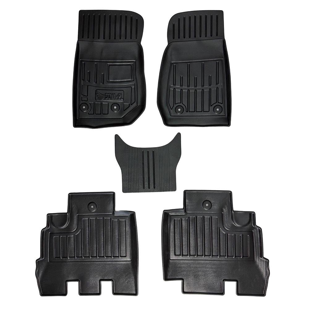 Коврики в салон SOVA-PL для Jeep Wrangler JK 2007-2018 резиновые 5 шт. Черный (28800550)