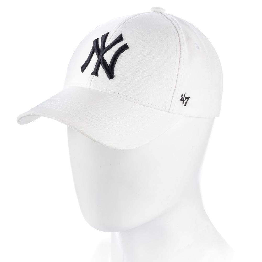 Бейсболка NY OTIB961 із щільного котону універсальна L/р. 57-58 Білий (2)