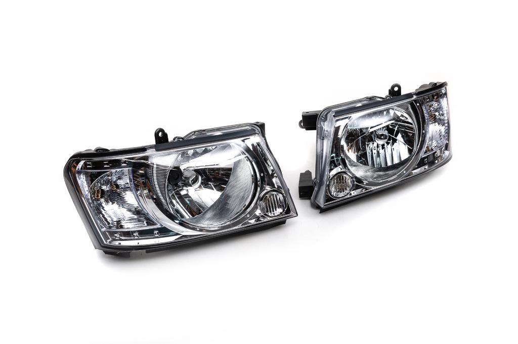 Передняя оптика Safari светлые 1234 Upgrade для Nissan Patrol Y61 1997-2011 гг. поликарбонат Хром