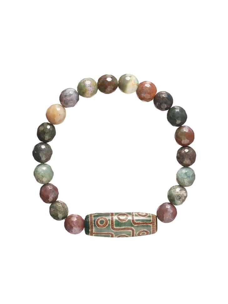 Браслет яшма з намистиною Дзі 9 очей (4832)