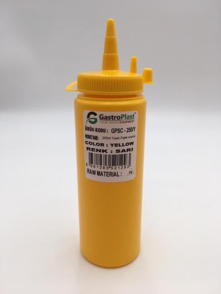 Диспенсер для соуса Gastro Plast PE с колпачком 250 мл Желтый (GPSC--00250Y)