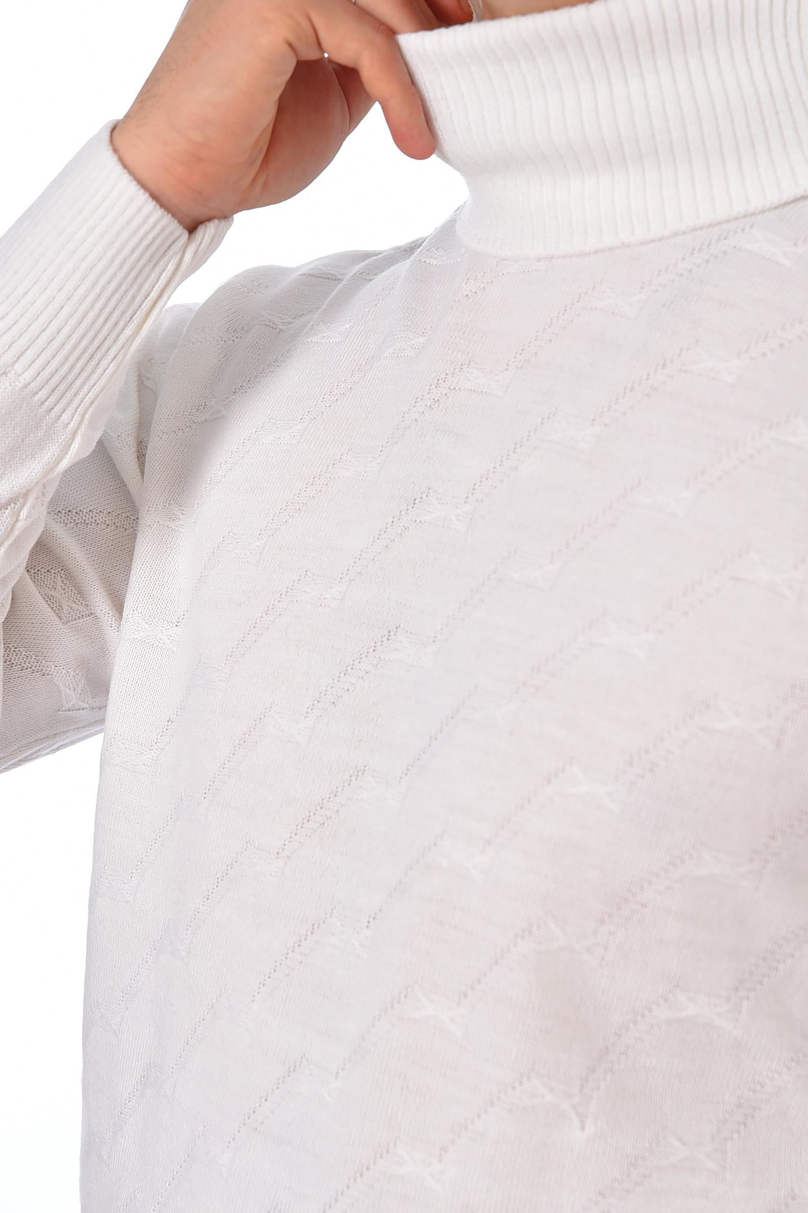 Свитер мужской однотонный L Белый (194497) - фото 4