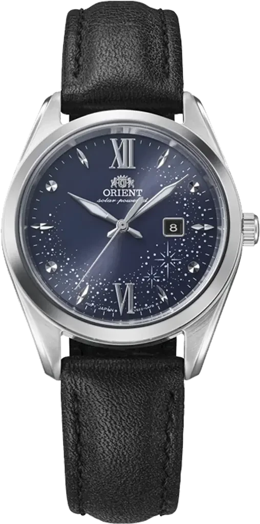 Наручные часы женские Orient Stretto Date Solar RA-WG0605L10B со стальным корпусом/сапфировым стеклом WR 30 м Синий (3124658626)