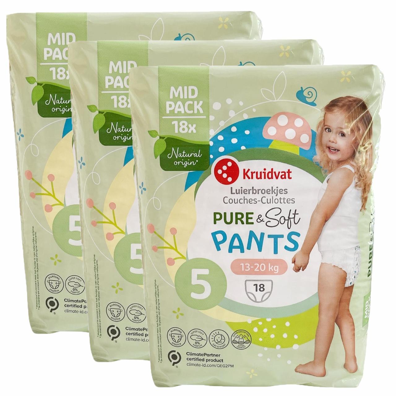 Підгузки-трусики Kruidvat Pure & Soft 5 13-20 кг 54 шт. (2765531945) Підгузки-трусики Kruidvat Pure & Soft 5 13-20 кг 54 шт. (2765531945)