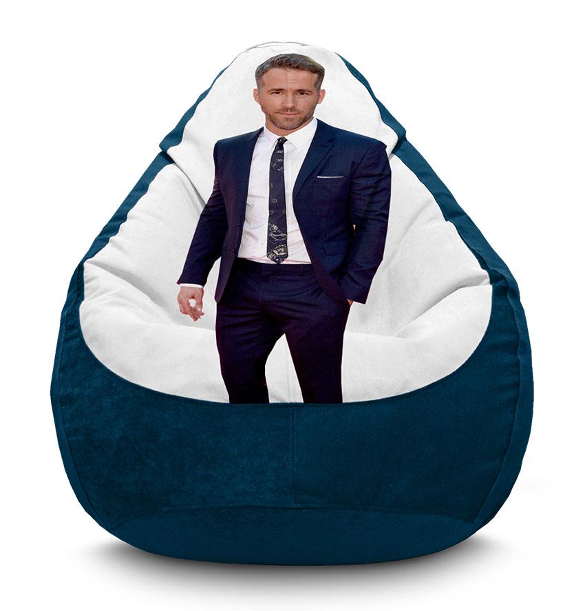 Кресло-мешок iPuff Ryan Reynolds White background флок XL 80x110 см Синий (113950)