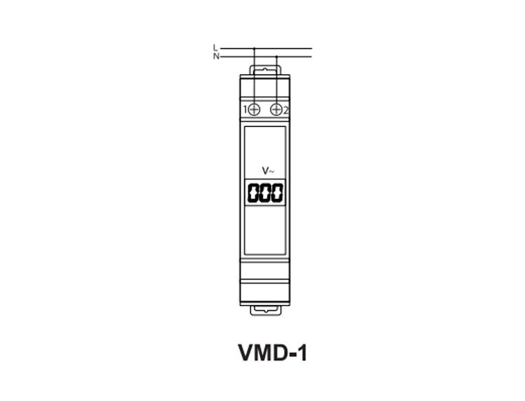 Вольтметр цифровой модульный АСКО-Укрем VMD-1 однофазный AC 80-500V (A0010250001) - фото 6