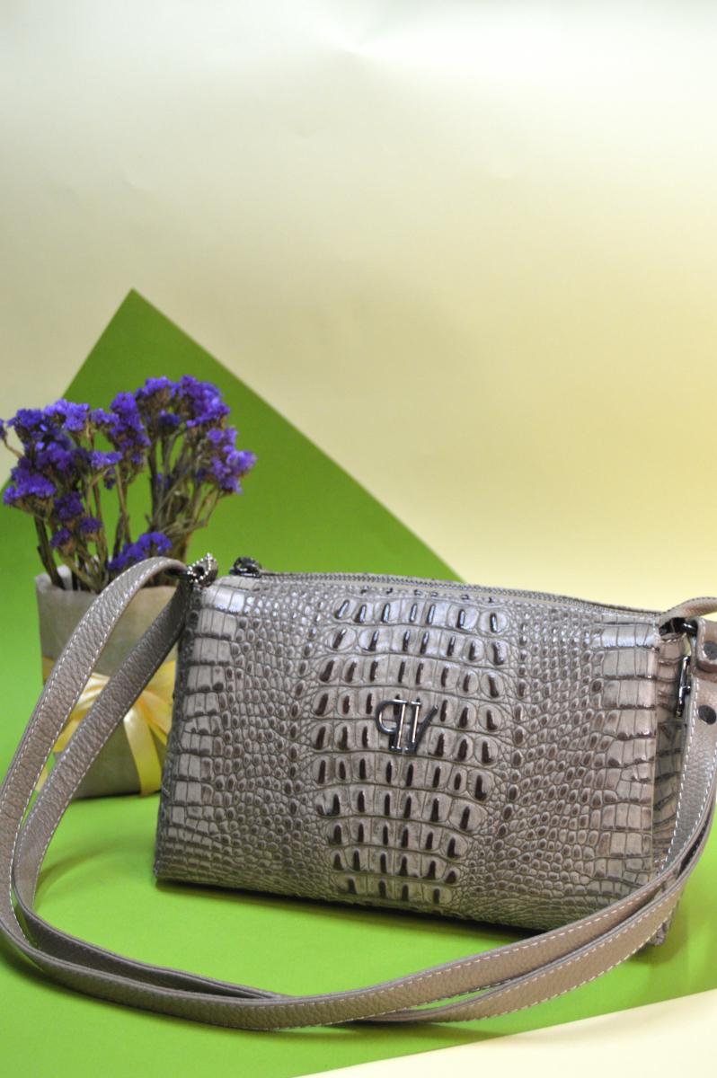 Жіноча сумка Pele Velini шкіряна з довгим паском Капучіно (1142)