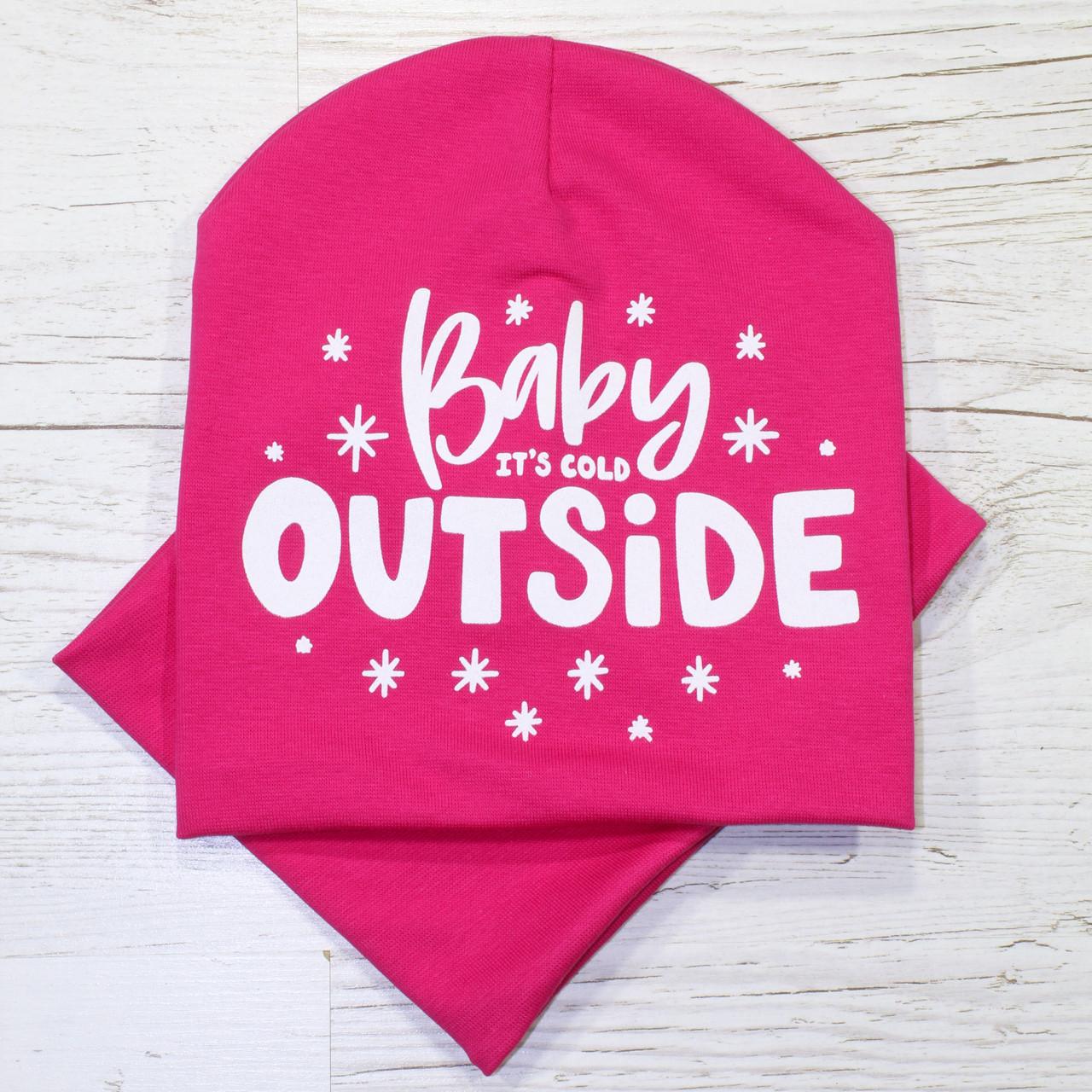 Детская шапка с хомутом Кahta р. 48-52 Малиновый (OC-318)