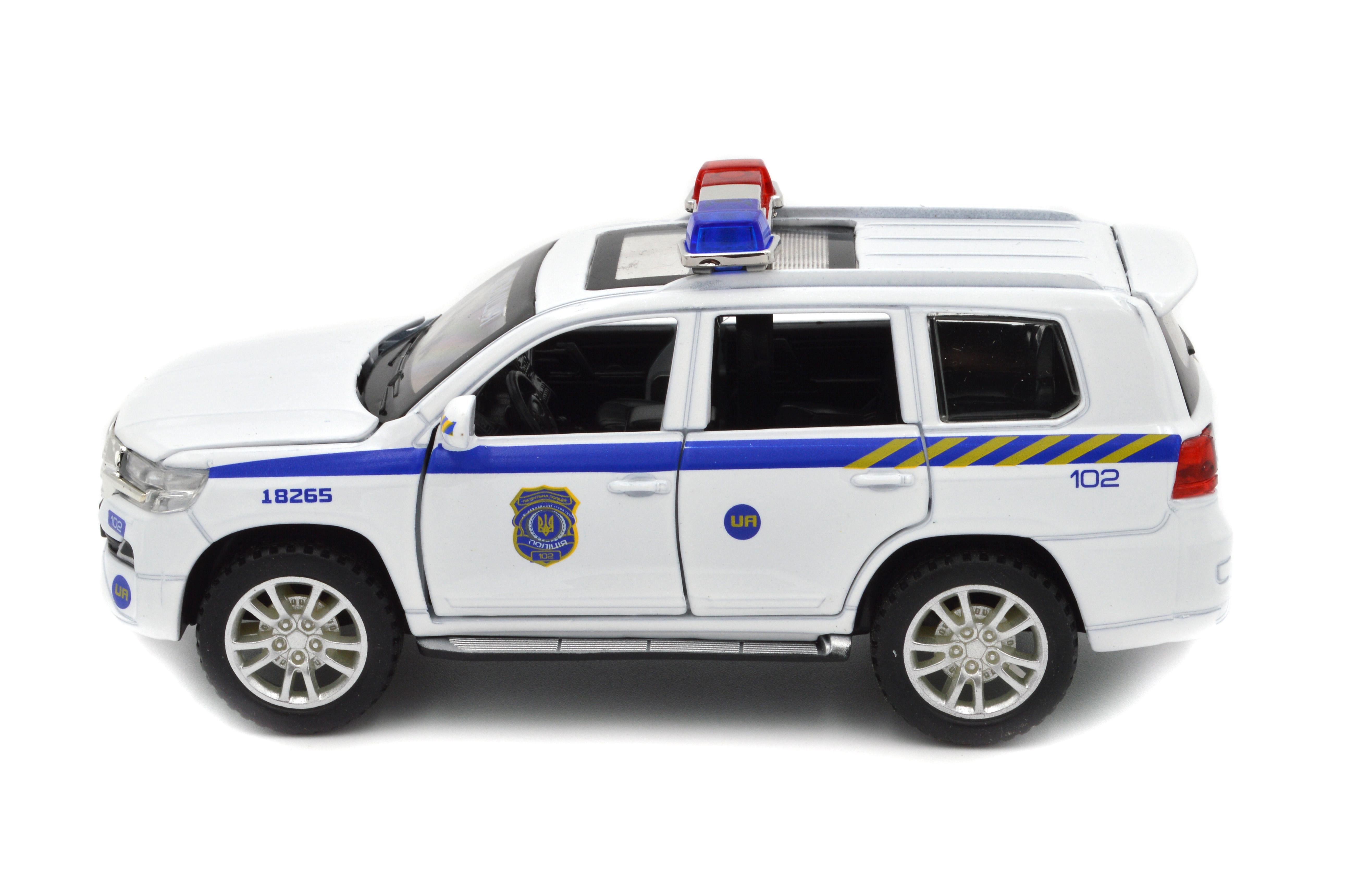 Модель металлическая Toyota Land Cruiser Полиция инерция/звук/свет фар 1:32 (41153) - фото 2 Модель металлическая Toyota Land Cruiser Полиция инерция/звук/свет фар 1:32 (41153) - фото 2