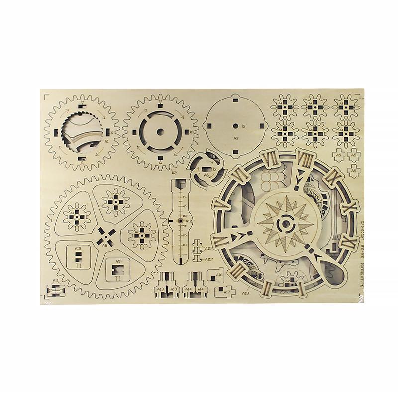 Деревянный 3D конструктор Robotime LK503 Owl Clock - фото 3