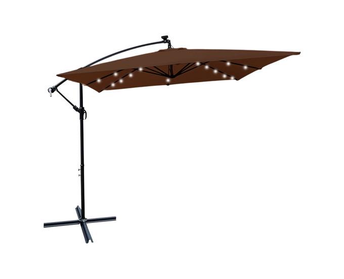 Парасолька садова WCG c LED-підсвічуванням з чохлом 2,5х2,5 м Коричневий (W-7055LED-BR) - фото 4