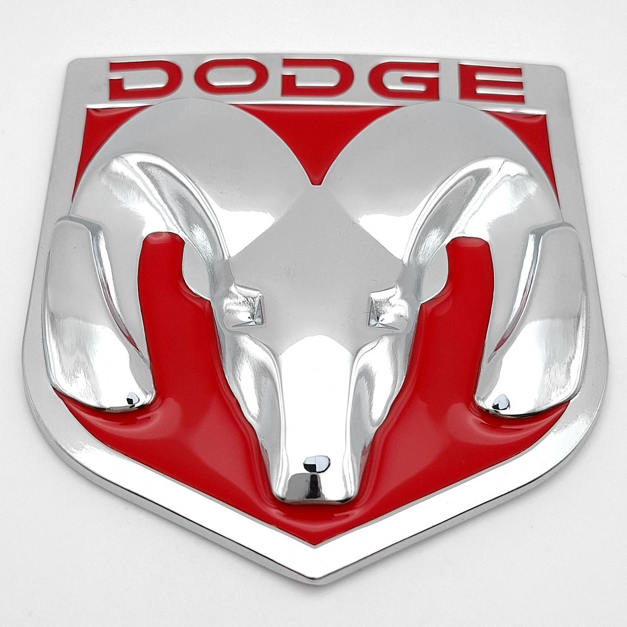 Эмблема Dodge металл 8,7х7,8 см Хром/Красный глянцевый (2848962313)