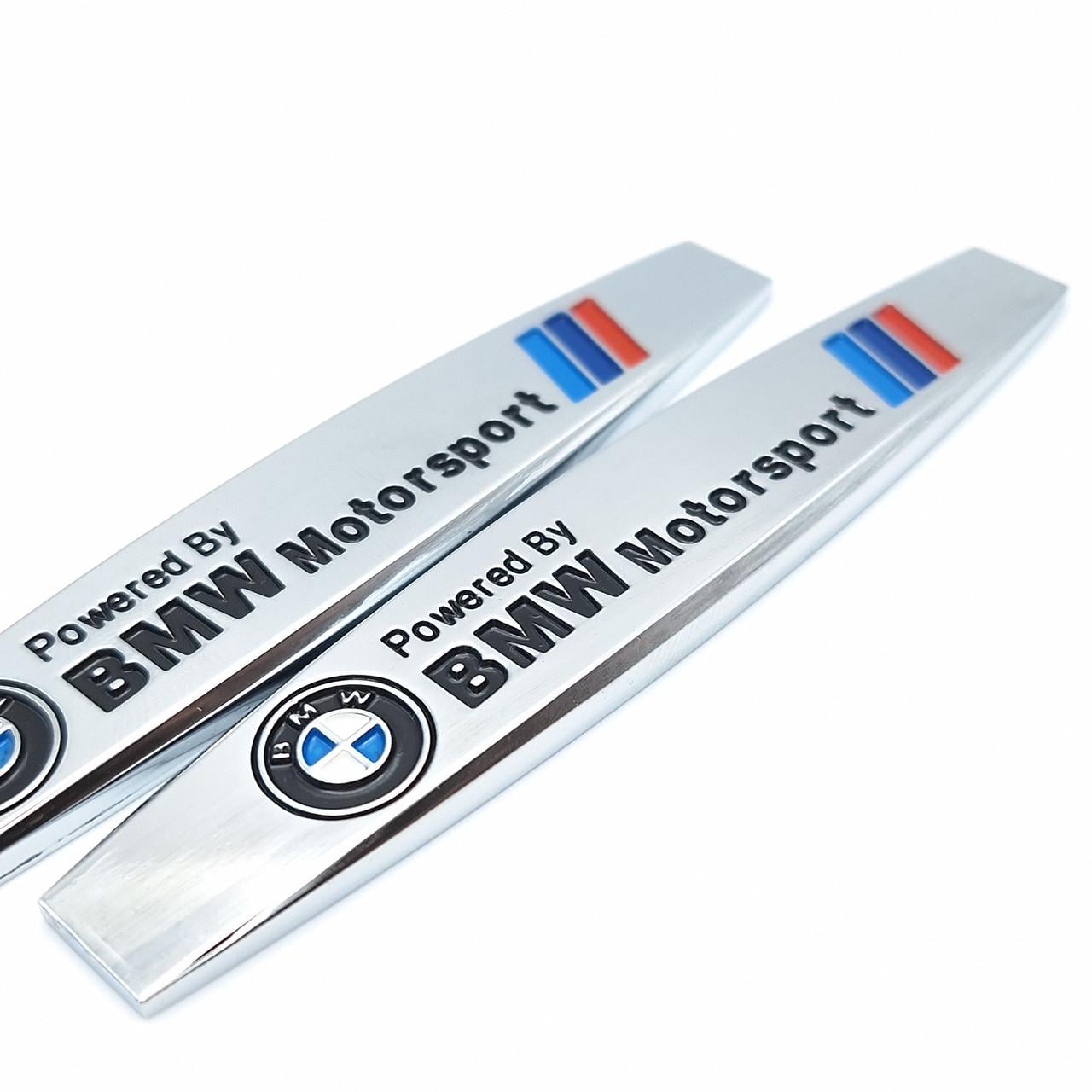 Эмблема на крылья BMW 10х1,8 см Хром глянцевый (1996581480)