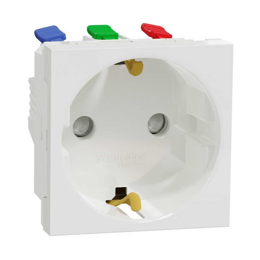 Розетка Schneider Electric 1-ная с заземлением Белый (NU305718)