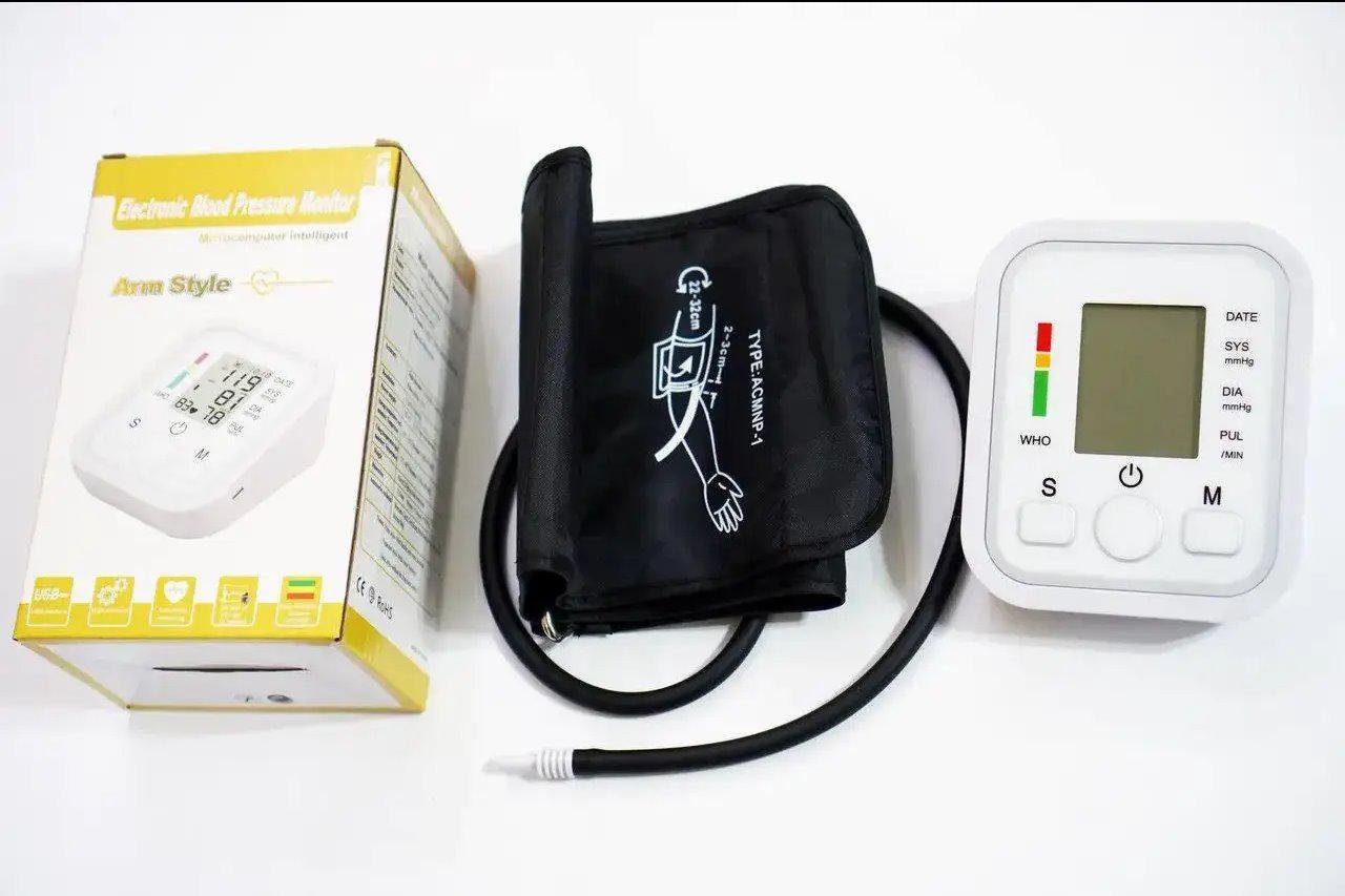 Тонометр електронний автоматичний Electronic Blood Pressure на батарейках Білий - фото 5