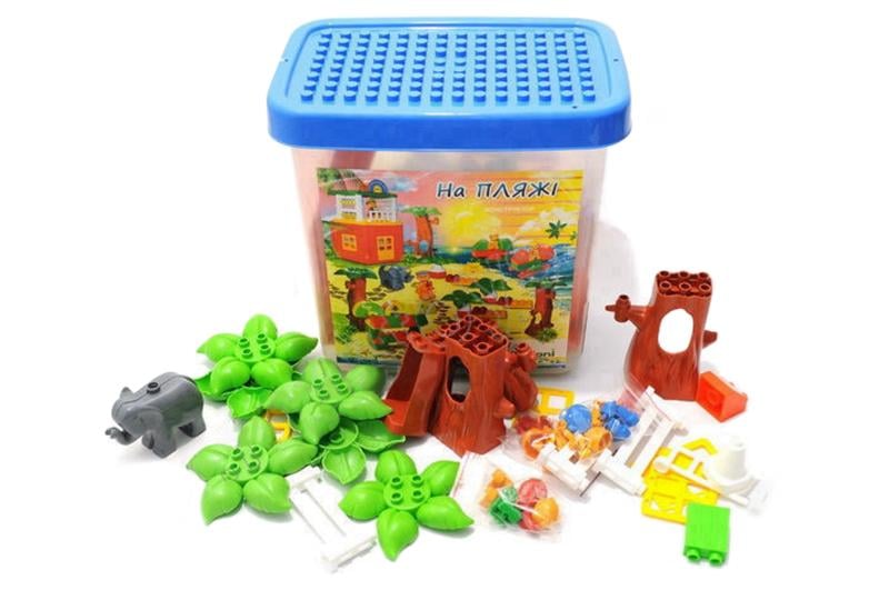 Конструктор Doloni на пляжі 97 деталей 27х27х18 см Різнобарвний