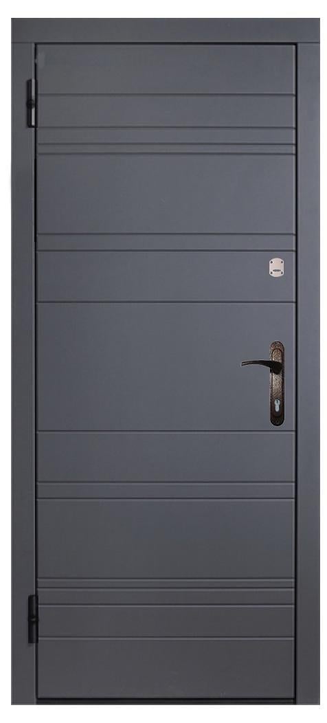 Двері вхідні ліві MSM Вулкан 2 замки метал 1,2 мм МДФ Графітовий Двері вхідні ліві MSM Вулкан 2 замки метал 1,2 мм МДФ Графітовий