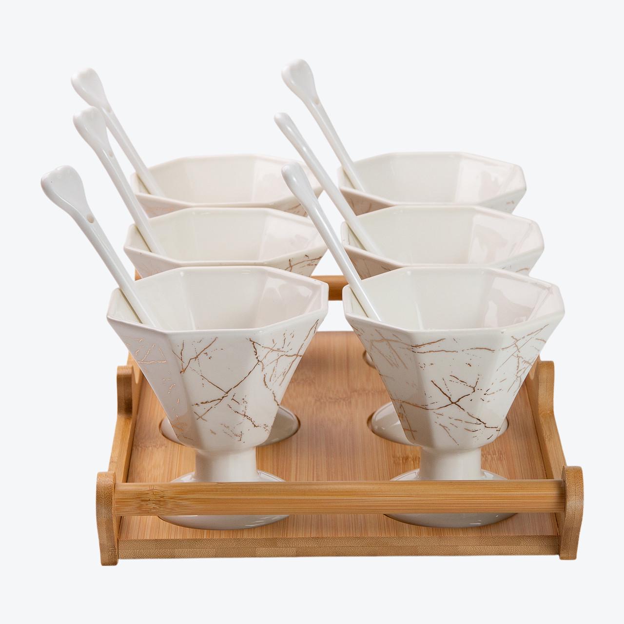 Набір креманок кераміка 200мл 6 шт. Білий (5068) - фото 10 Набір креманок кераміка 200мл 6 шт. Білий (5068) - фото 10