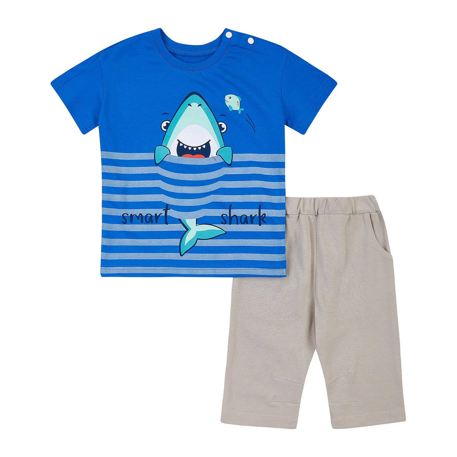 Футболка и бриджи ЛяЛя р. 80 Синий/Серый (К3КЛ015)