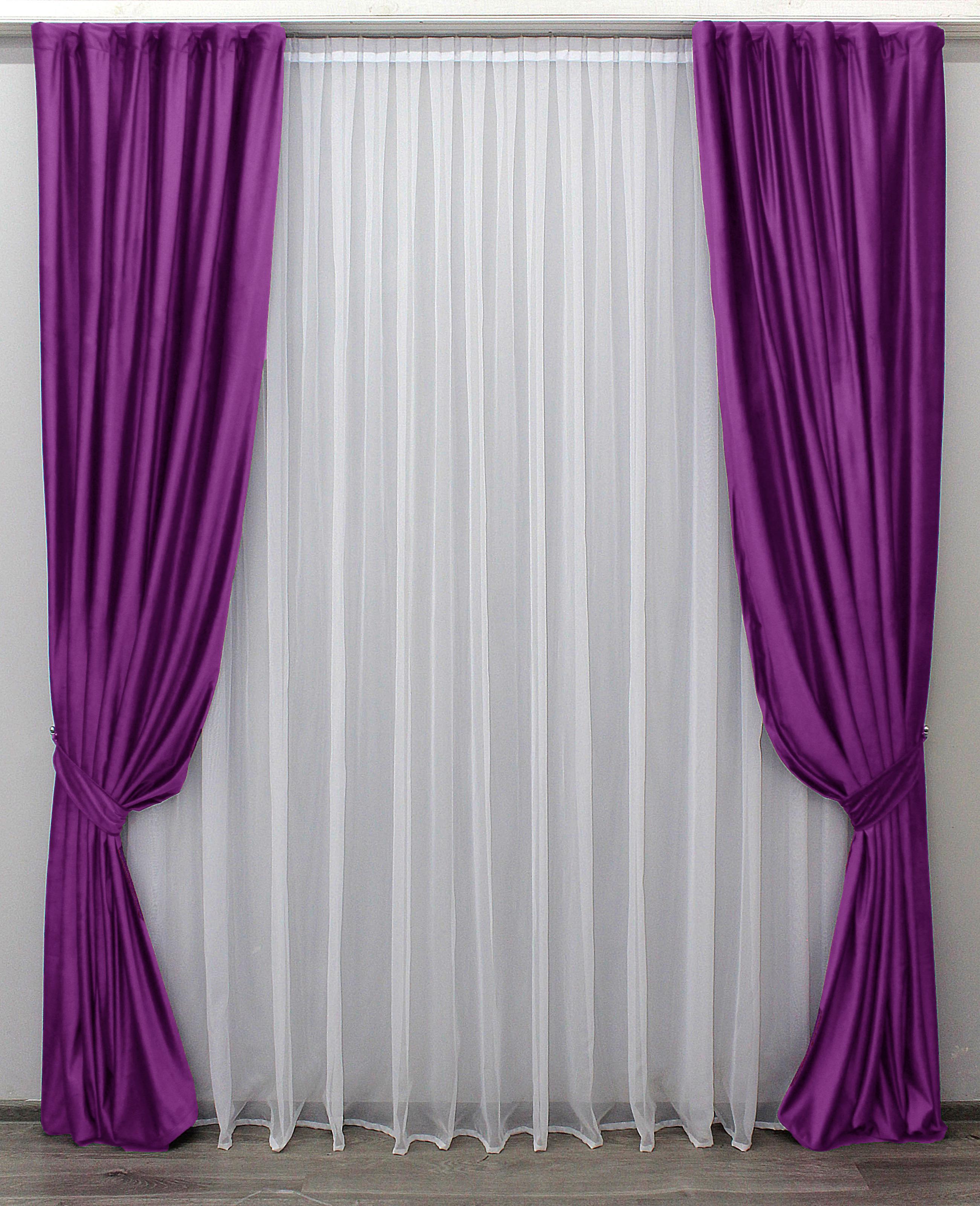 Комплект штор VR-Textil № 1062ш бархат 100х275 см 2 шт. Фиолетовый (31-376)