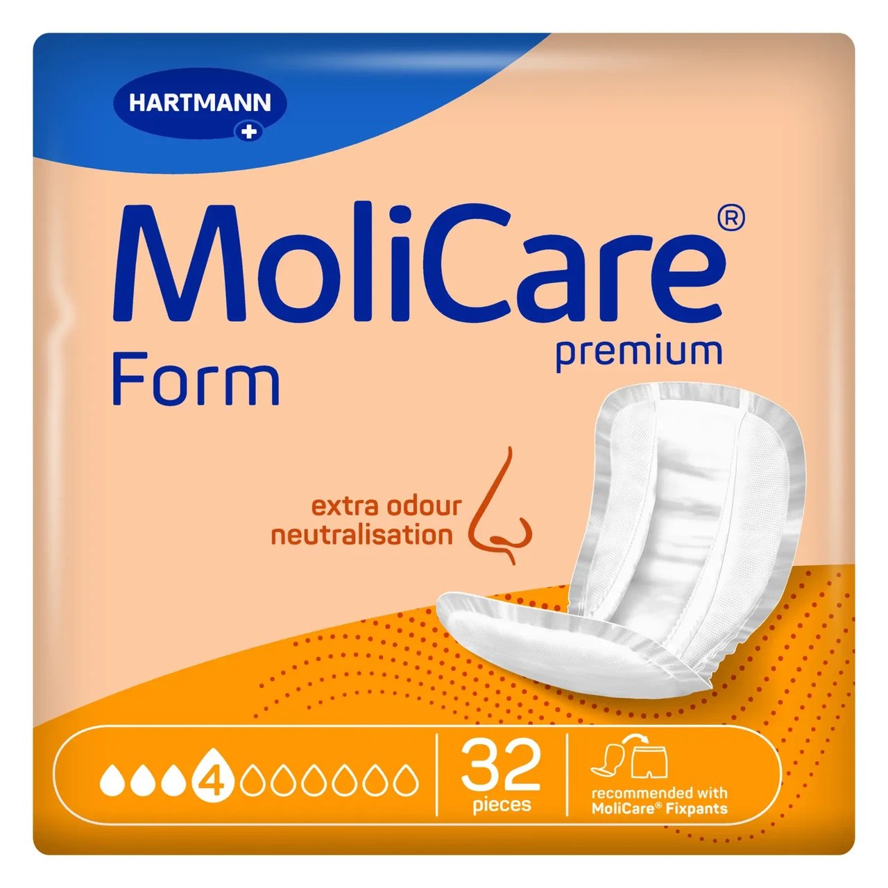 Прокладки при нетриманні анатомічної форми MoliCare PremiMoliCare Premium Form 4 краплі 32 шт.