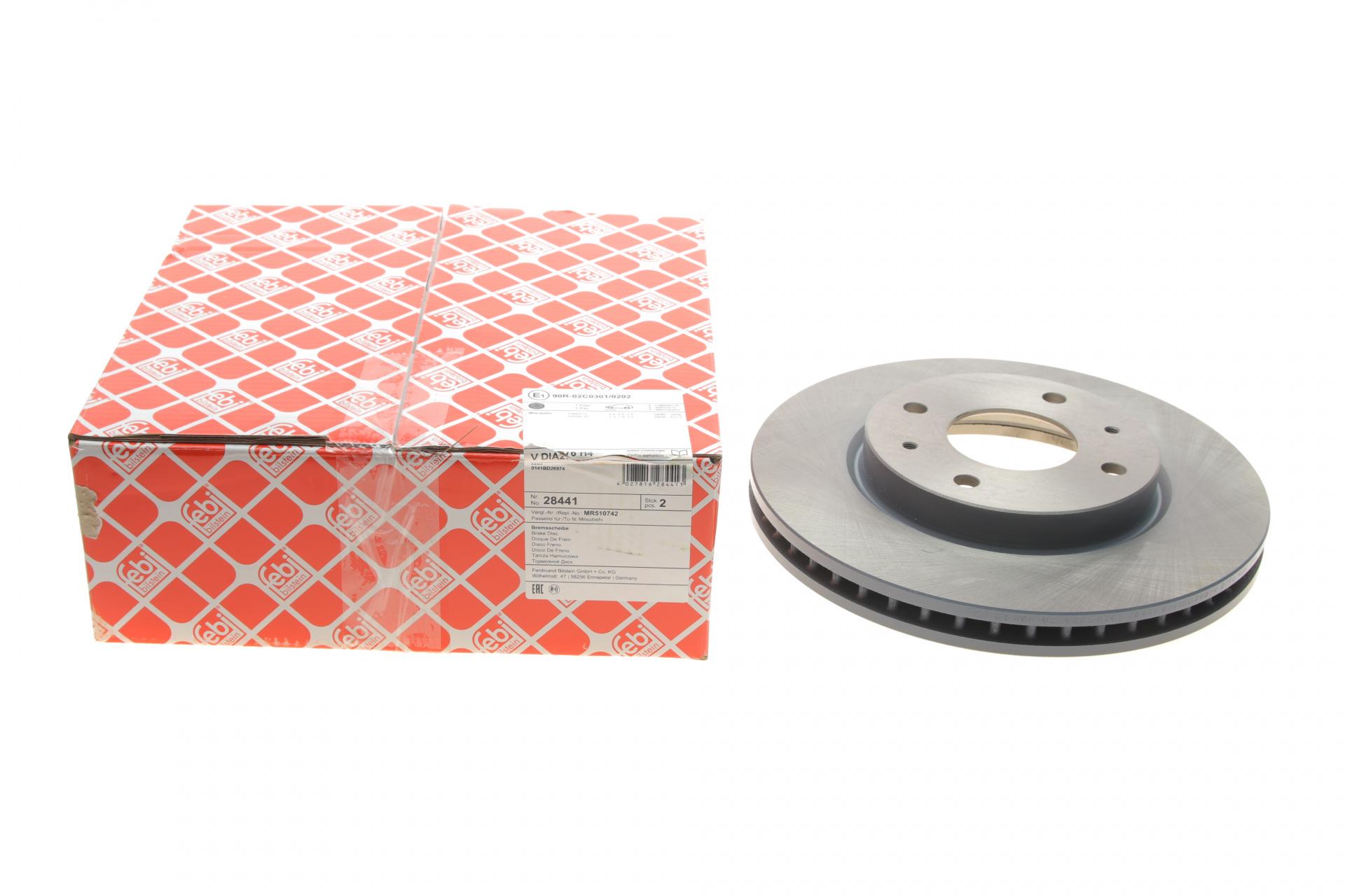 Диск тормозной передний FEBI BILSTEIN для Mitsubishi Lancer 03-/Galant VI 96-04 276x26 мм (28441)