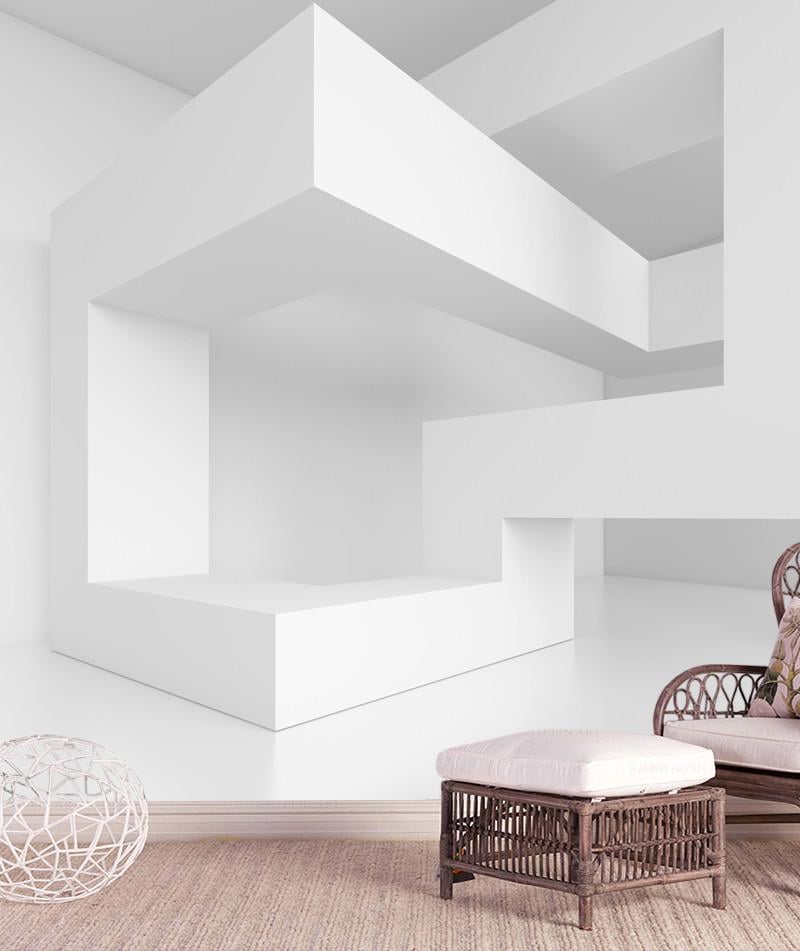 Фотошпалери флізелінові абстракція для спальні/зали/кухні Біла кімната