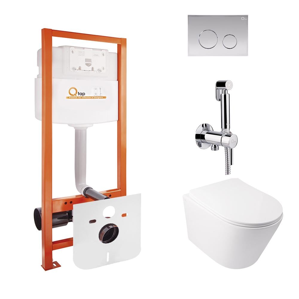 Комплект інсталяції Q-tap Nest M425M11CRMQT16335178WIVCRM001 з унітазом і кнопкою Хром (75765)