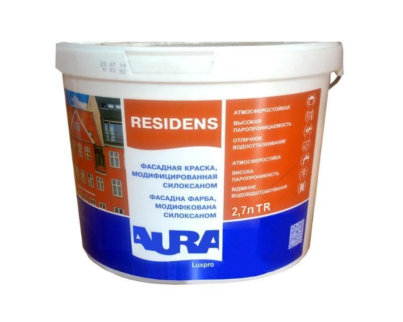 Краска силиконовая фасадная Aura LUX PRO RESIDENS под тонировку прозрачную B3 2,7 л (1519852688) Краска силиконовая фасадная Aura LUX PRO RESIDENS под тонировку прозрачную B3 2,7 л (1519852688)