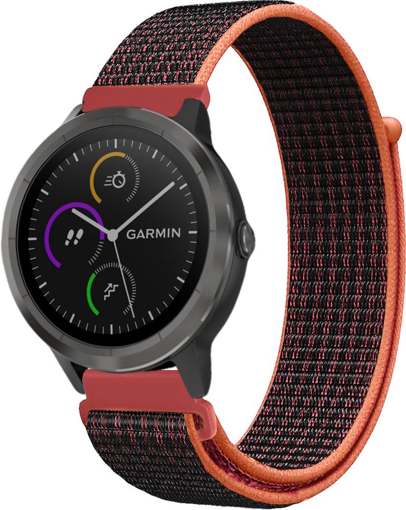 Ремешок нейлоновый Sport Loop для Garmin Vivoactive 3 Black/Red (27000-44)