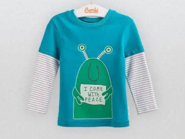 Футболка с длинным рукавом для мальчика Bembi ФБ 570 86 см Бирюзовый